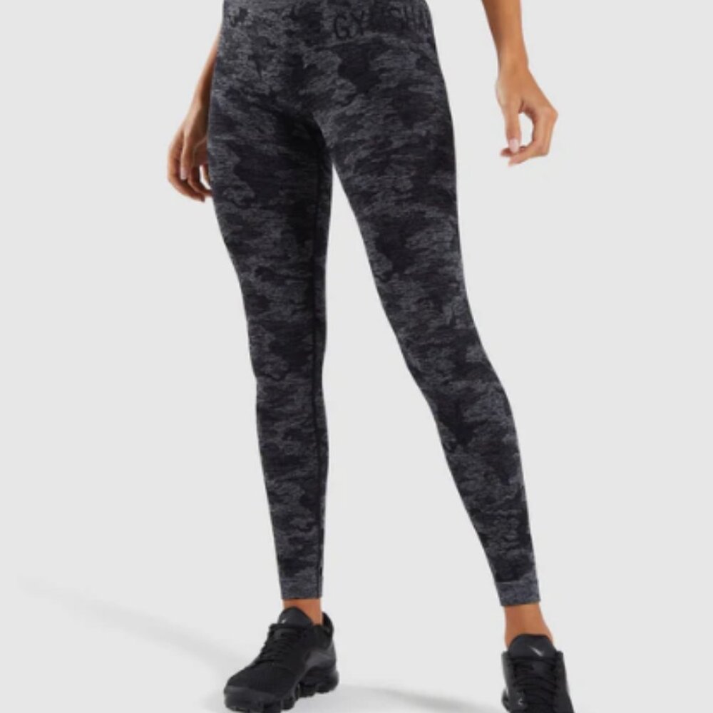 Gymshark Leggings Camo Black Small